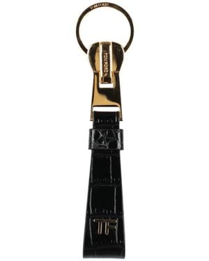 Tom Ford Key Ring Leather - White