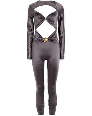 Elisabetta Franchi Charcoal Jumpsuit Polyamide, Elastane - Gray