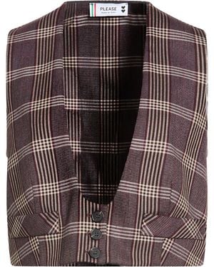 Please Burgundy Tailored Vest Polyester, Viscose, Elastane - Brown