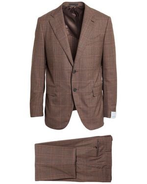 Caruso Chocolate Suit Wool - Brown