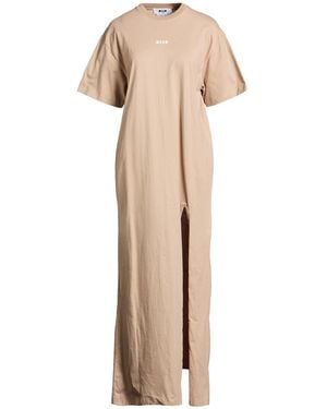 MSGM Sand Maxi Dress Cotton - Natural