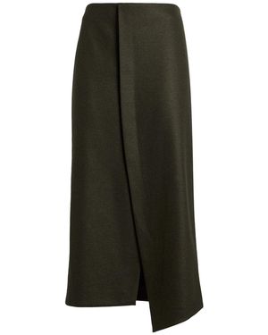 Liviana Conti Military Midi Skirt Cashmere, Polyamide - Green