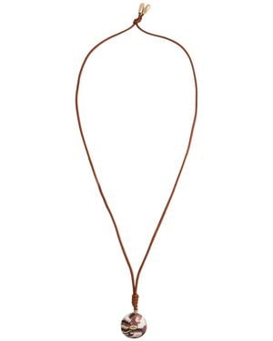 Chloé Necklace Cotton, Lambskin, Ceramic - Brown