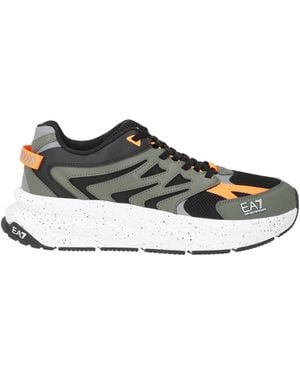EA7 Military Trainers Textile Fibres, Synthetic Material - Green
