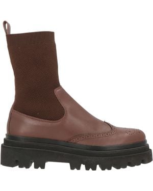 Eleventy Ankle Boots Leather, Textile Fibers - Brown