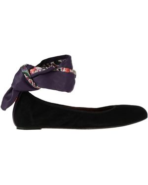 Ras Ballet Flats Leather, Textile Fibers - White