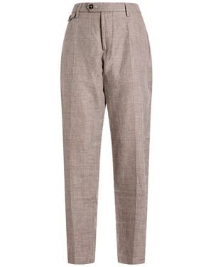 Cruna Chocolate Pants Virgin Wool, Linen - Gray