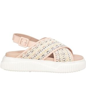 Voile Blanche Sandals Calfskin, Textile Fibres - Natural
