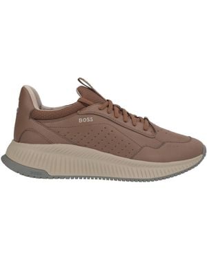 BOSS Sneakers Leather, Textile Fibers - Brown