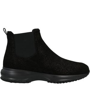 Hogan Ankle Boots Leather, Elastic Fibers - Black
