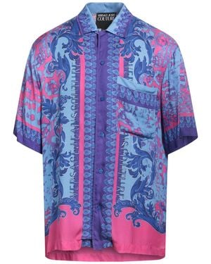 Versace Jeans Couture Paisley-Print Satin Shirt - Blue