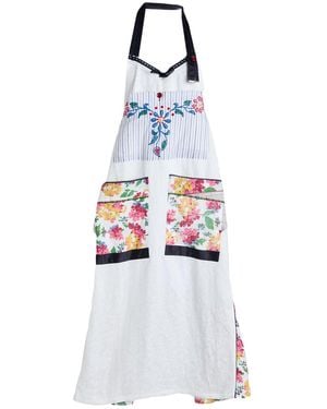 High Midi Dress Viscose, Ramie, Linen, Cotton - White