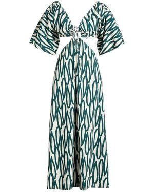 Liviana Conti Maxi Dress Cotton, Polyamide, Elastane - Green