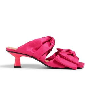 Ganni Fuchsia Sandals Textile Fibers - Pink