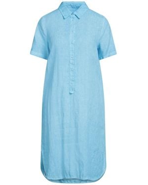 120% Lino Minivestido - Azul