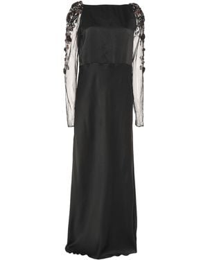 Clips Maxi Dress Acetate, Viscose - Black