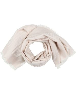 Fendi Cream Scarf Virgin Wool, Viscose, Metallic Fiber - White