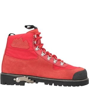 Off-White c/o Virgil Abloh Ankle Boots Leather, Textile Fibers - Red