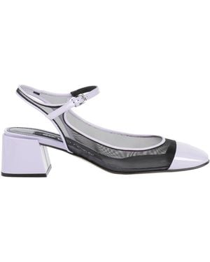 Sergio Rossi Lilac Pumps Leather, Textile Fibers - White