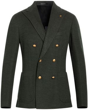 Tagliatore Dark Blazer Polyester, Virgin Wool, Acrylic - Green