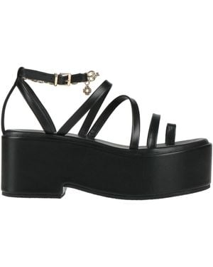 Maje Thong Sandal Leather - Black