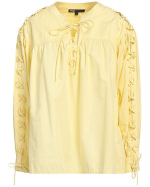Maje Lace-up Cotton Blouse - Yellow