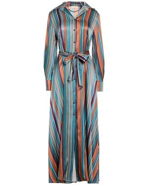 Momoní Maxi Dress Silk, Elastane - Blue