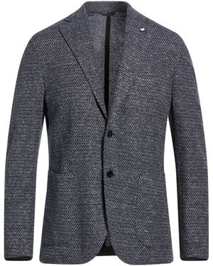 L.B.M. 1911 Midnight Blazer Cotton, Linen, Nylon - Blue