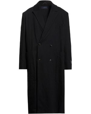 Paltò Overcoat & Trench Coat Cotton, Wool, Polyester, Elastane - Black