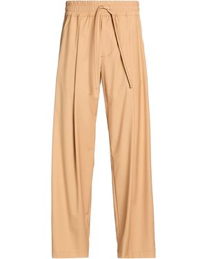 hinnominate Camel Trousers Polyester, Viscose, Elastane - Natural