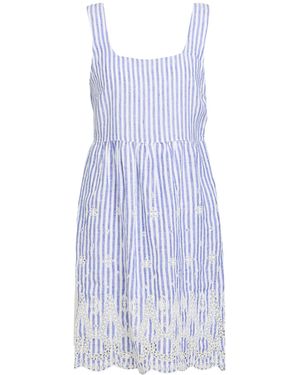 120% Lino Vestito Corto - Blu