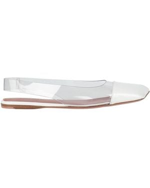 AMINA MUADDI Ballet Flats Leather, Pvc - White