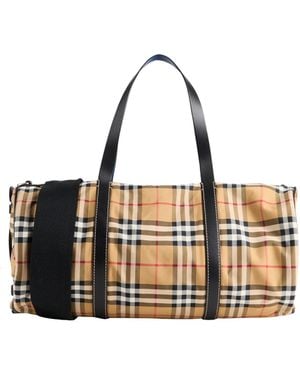 Burberry Camel Duffel Bags Nylon - White
