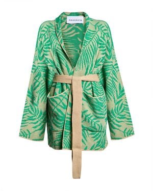 Amaranto Cardigan Acrylic, Cotton, Polyamide - Green