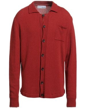 Costumein Rust Cardigan Baby Alpaca Wool, Merino Wool - Red