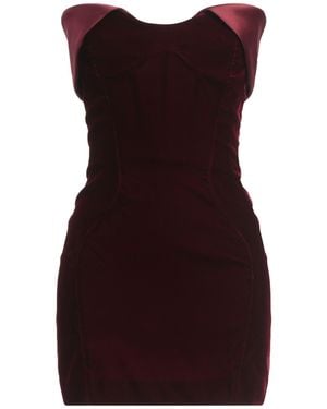 Mugler Burgundy Mini Dress Rayon, Cupro, Elastane, Silk, Synthetic Fibers - Purple