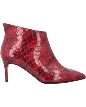Anna F. Burgundy Ankle Boots Leather - Red