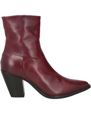 The Seller Burgundy Ankle Boots Leather - Purple
