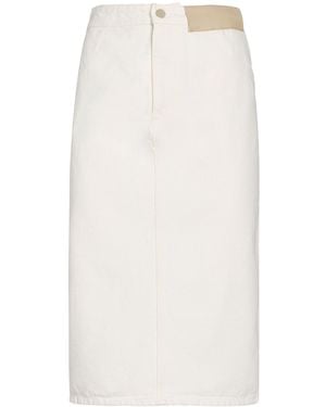 The Mannei Denim Skirts - White