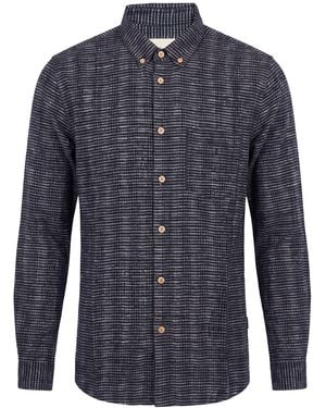 Folk Shirt Cotton, Linen - Blue