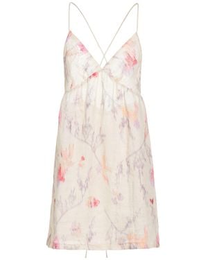 Tela Ivory Mini Dress Linen - Natural