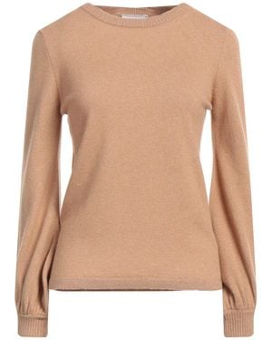 antonella rizza Camel Sweater Merino Wool, Cashmere, Metallic Fiber - Natural