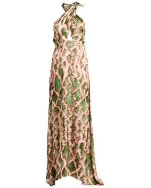 Pink Memories Light Maxi Dress Viscose - Metallic