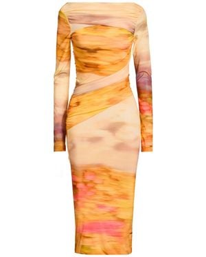 Pinko Midi Dress Nylon, Elastane - Orange