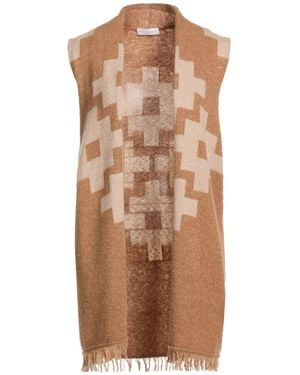 Diana Gallesi Camel Cardigan Wool, Cotton, Polyamide - Brown