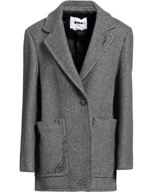 MSGM Coat Wool, Polyamide - Gray