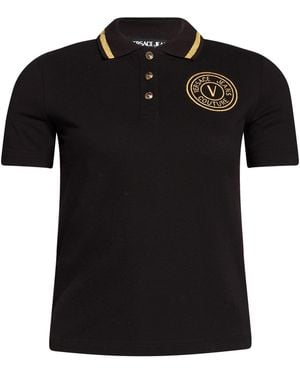 Versace Jeans Couture Polo Shirt Cotton, Polyester, Elastane, Metallic Fiber - Black