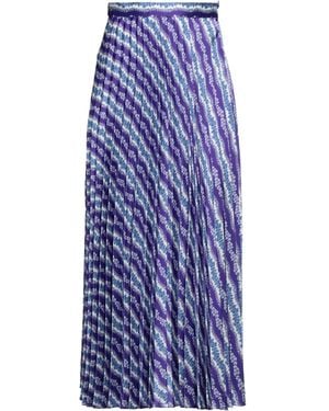 Sandro Plissierter midirock aus satin mit print - Blau