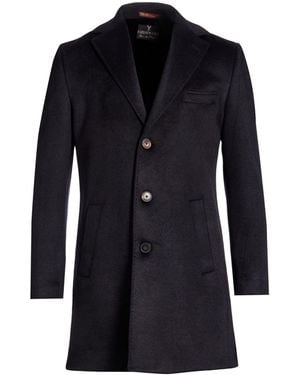 TWENTY-ONE by ANTONIO CARNEVALE Midnight Coat Polyester, Wool, Viscose - Blue