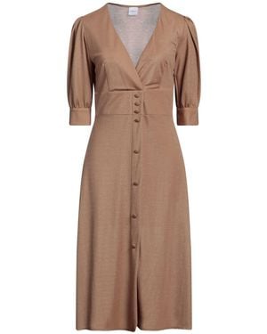 ELEONORA STASI Sand Midi Dress Viscose, Polyester, Polyamide - Brown
